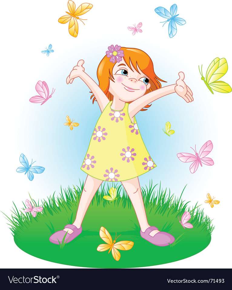Summer girl vector image puzzle online