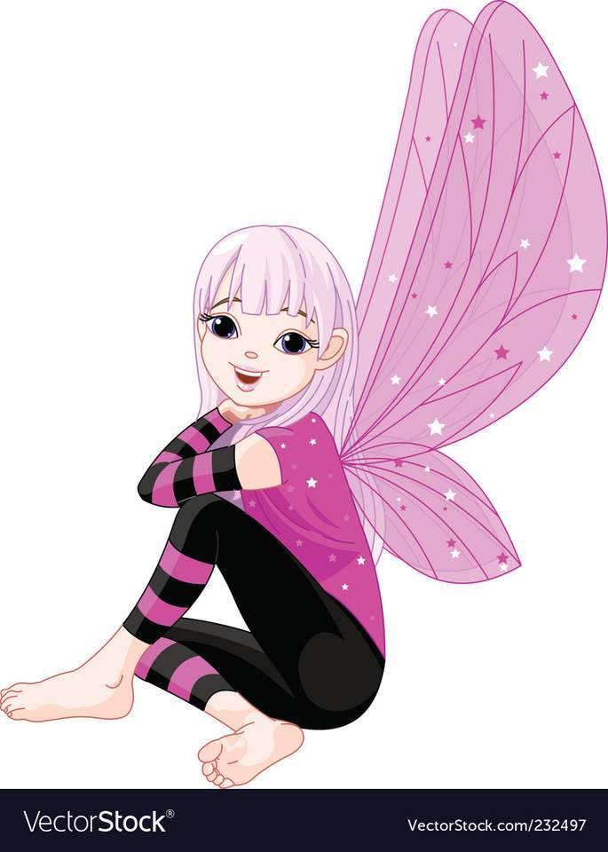 Cartoon emo fairy vector image puzzle online