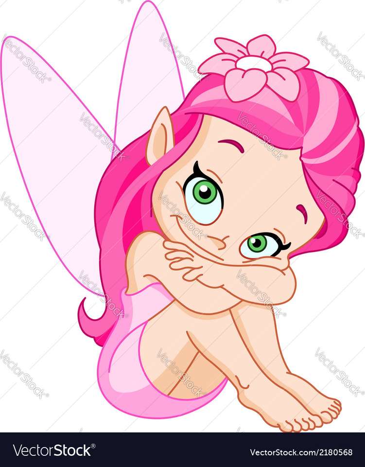 Pink fairy vector image puzzle online