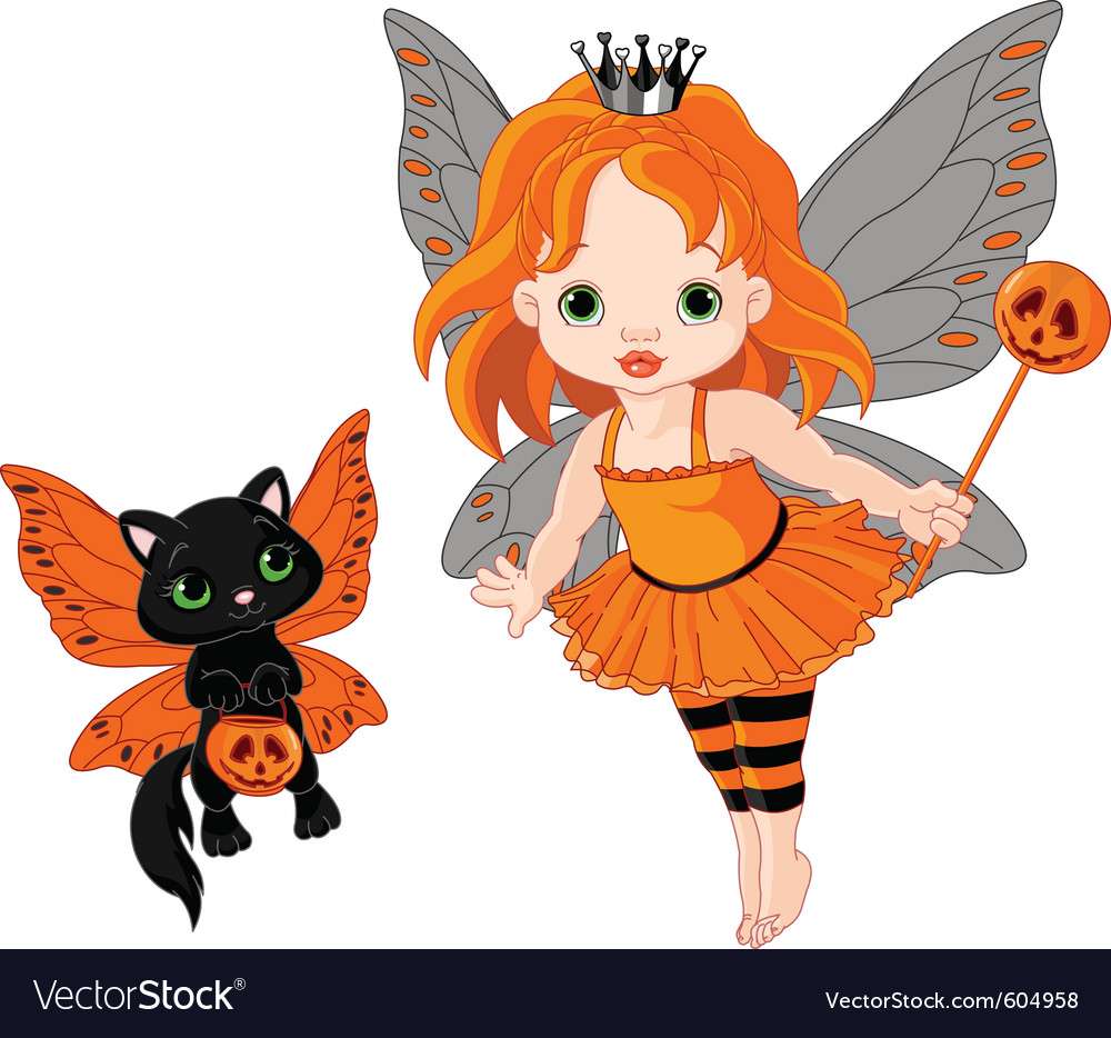 Grafika wektorowa bajki dla dzieci na Halloween puzzle online