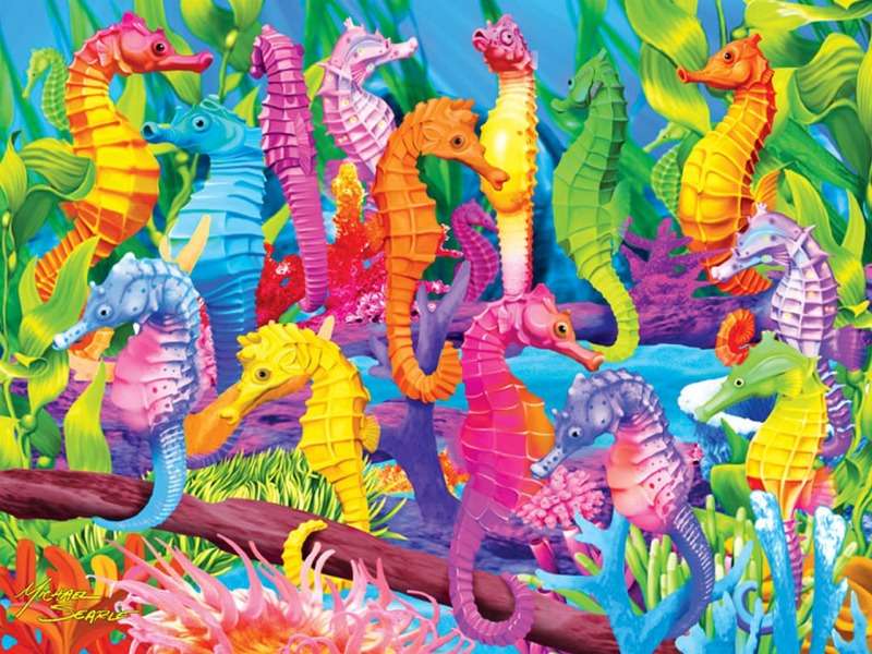 Śpiewające koniki morskie-Singing seahorses puzzle online