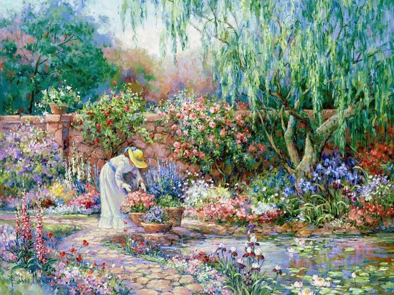 Her beloved garden-Jej ukochany ogród puzzle online