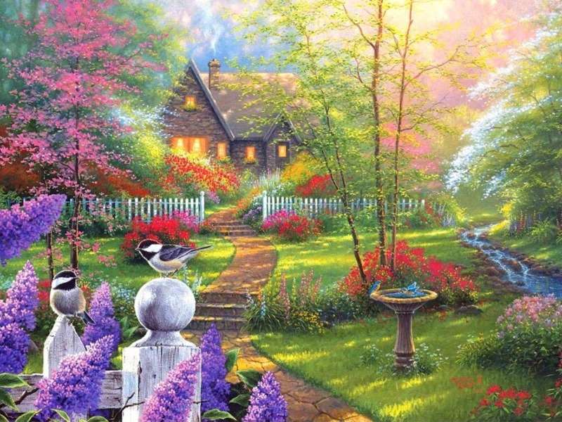 Domek w sekretnym ogrodzie- Secret Garden Cottage puzzle online