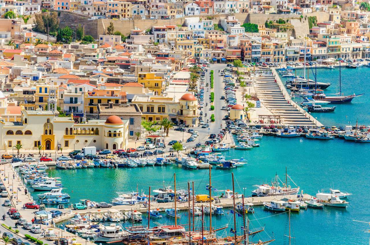 Grecki port na wyspie puzzle online