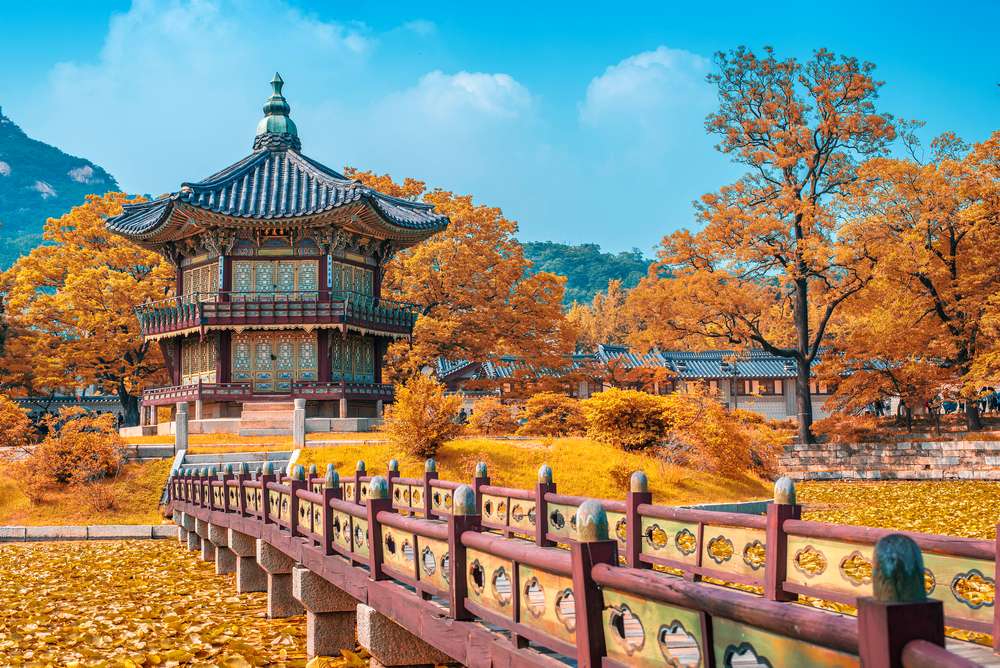 Pałac, Gyeongbok, park-Seul puzzle online