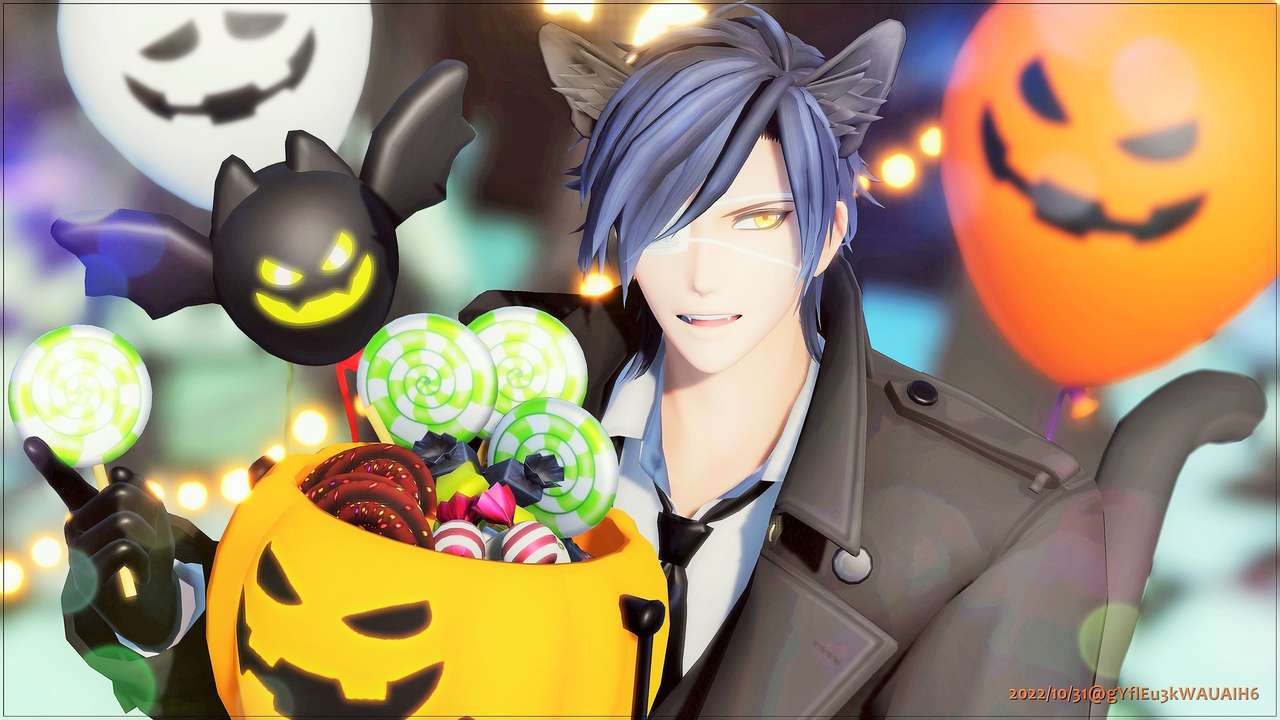 Mitsutada świętuje Halloween puzzle online