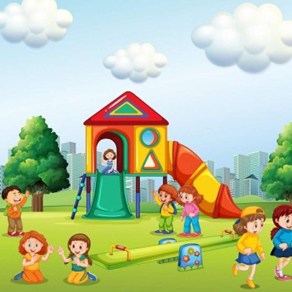 Dzieci na placu zabaw puzzle online