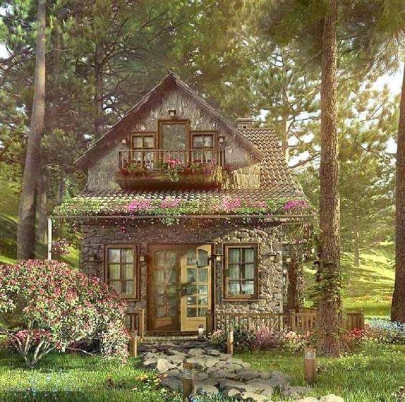 Dom w lesie puzzle online