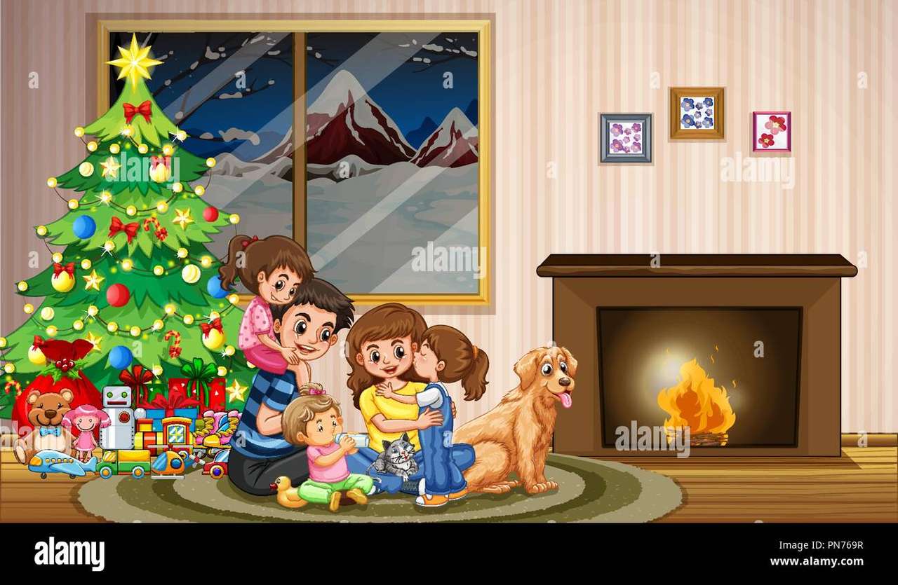 świąteczna wspólnota rodzinna puzzle online