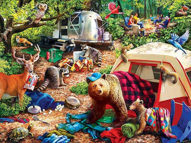 Niedźwiedzie w obozie puzzle