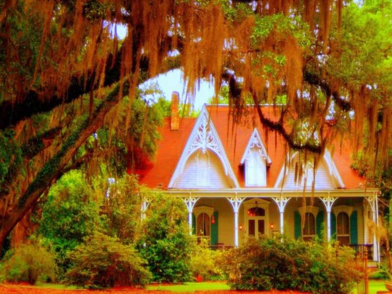 USA-Luizjana-Secret Creole Cottage Południowa puzzle online