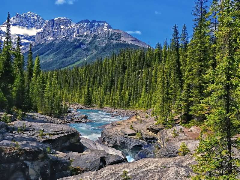 Kanada- zachodnia Alberta-rzeka Mistaya, puzzle online