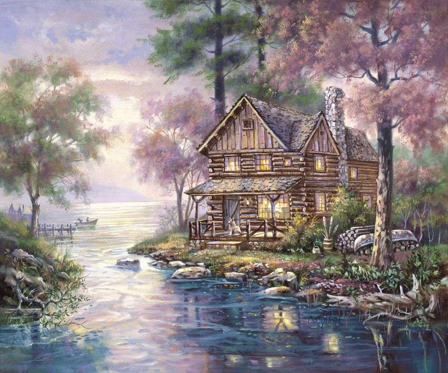 Dom nad rzeką puzzle online