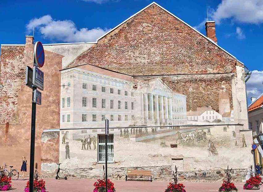 Mural w Estonii, miasto Tartu puzzle online