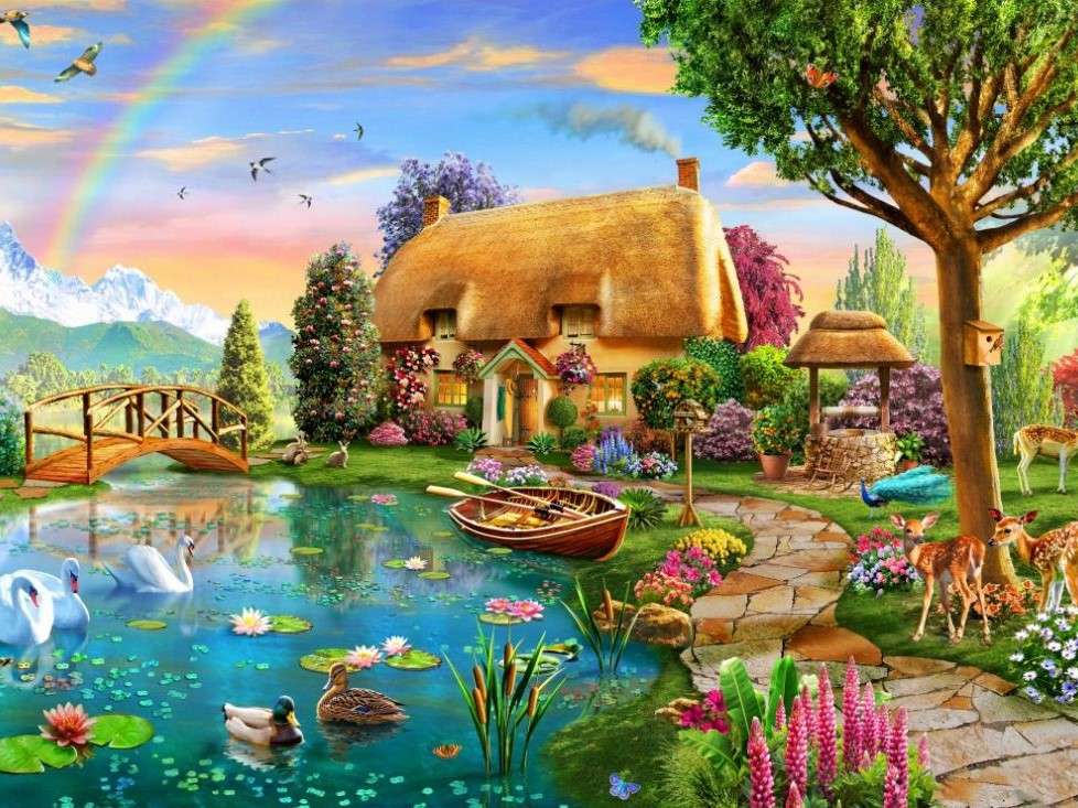Ein Haus mit märchenhafter Aussicht Puzzle