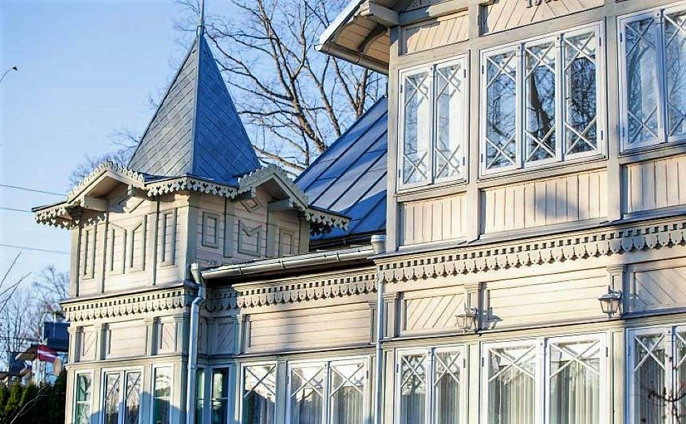 Łotwa Jurmala drewniany dom puzzle online