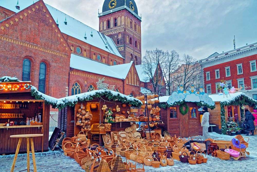 Łotwa Ryga Jarmark Bożonarodzeniowy puzzle online