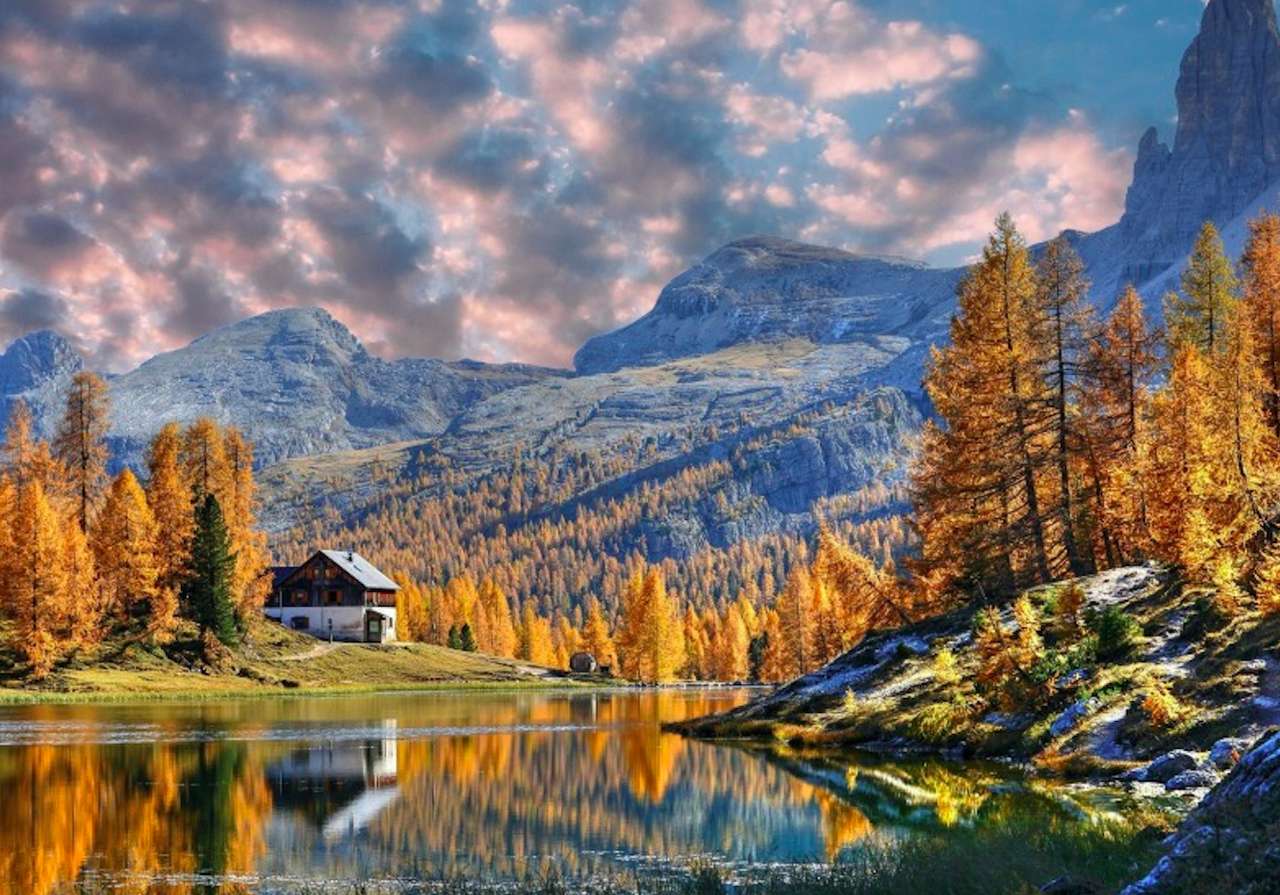 Italy-Autumn in Dolomites-Jesienny krajobraz puzzle online
