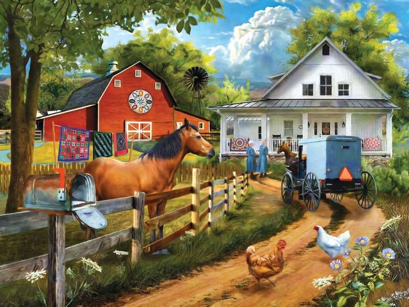 Amiszowie w odwiedzinach u sąsiadów puzzle online