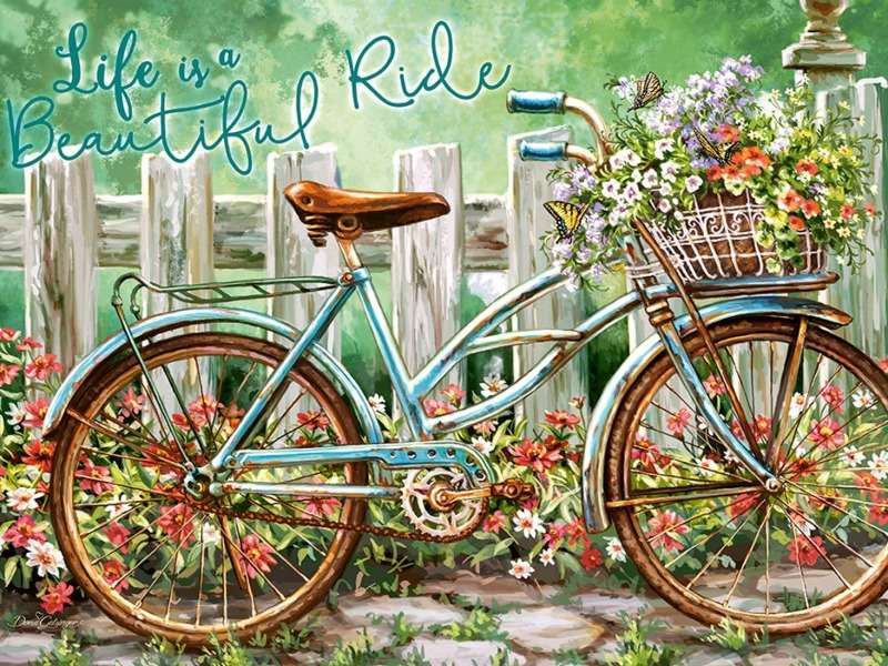 Beautiful Ride-Piękna jazda kwiatową alejką puzzle online