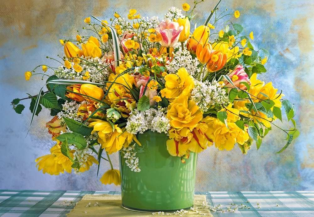 Bukiet z żółtymi kwiatami puzzle online