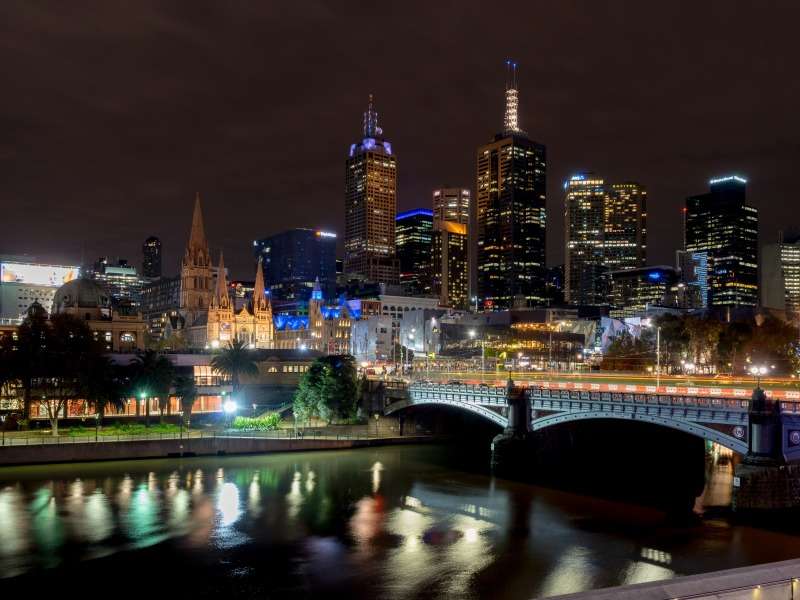 Melbourne nocną porą, co za widok:) puzzle online