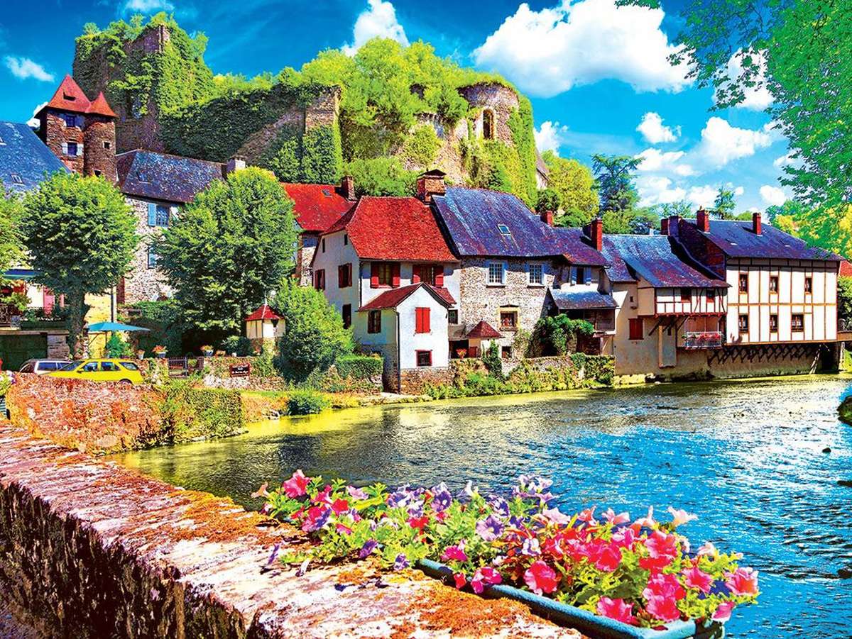 Francja-Urocze domki na uroczą rzeką puzzle online