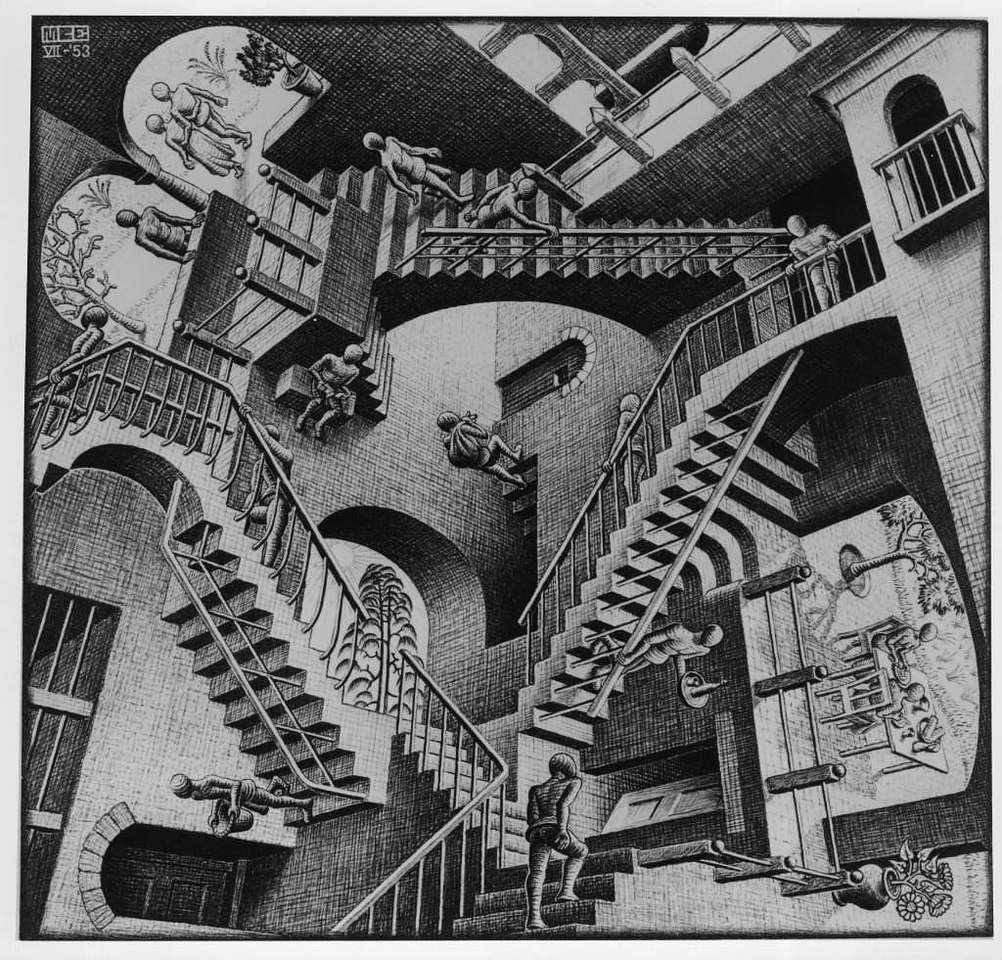 Teoria względności MC Eschera puzzle online