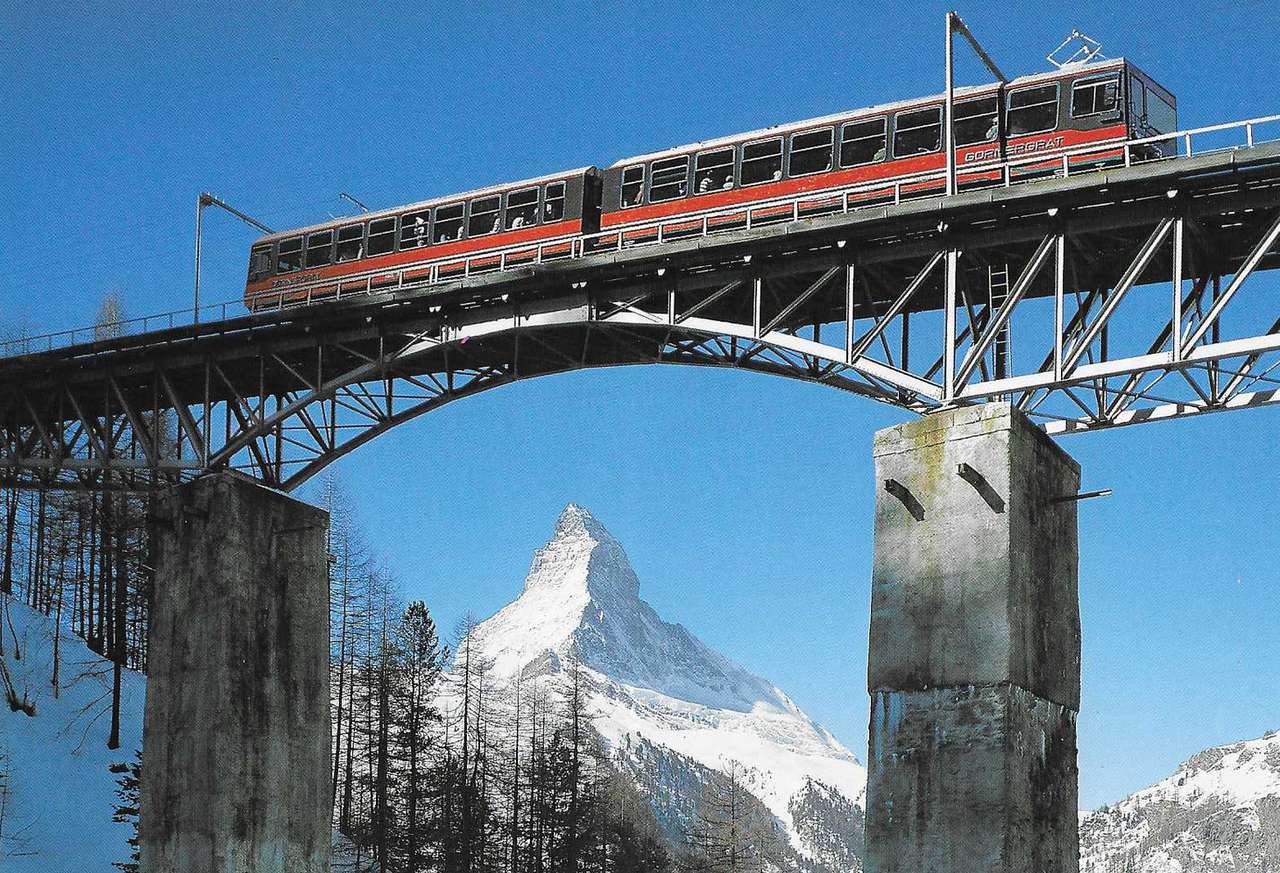 Gornergratbahn na moście Findelbach puzzle online