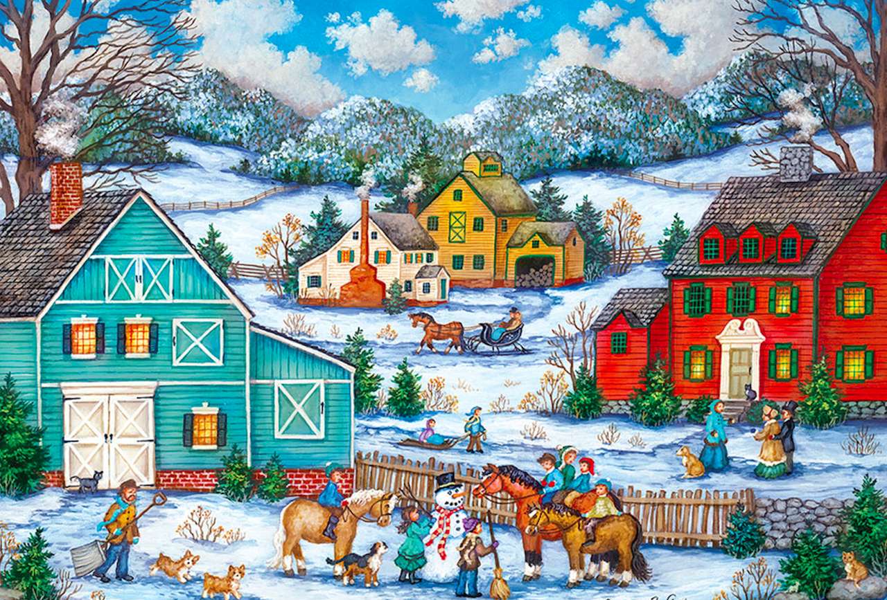 Sąsiedzkie przygotowania d Świąt puzzle online