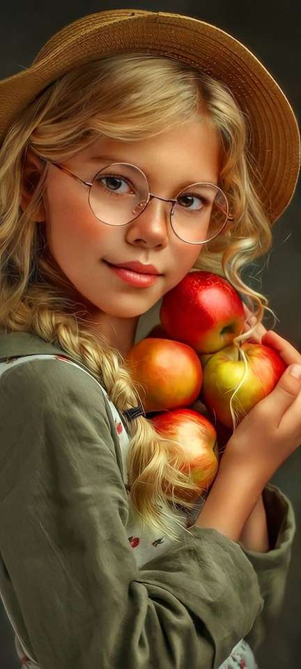 Dziewczynka z jabłkami puzzle online