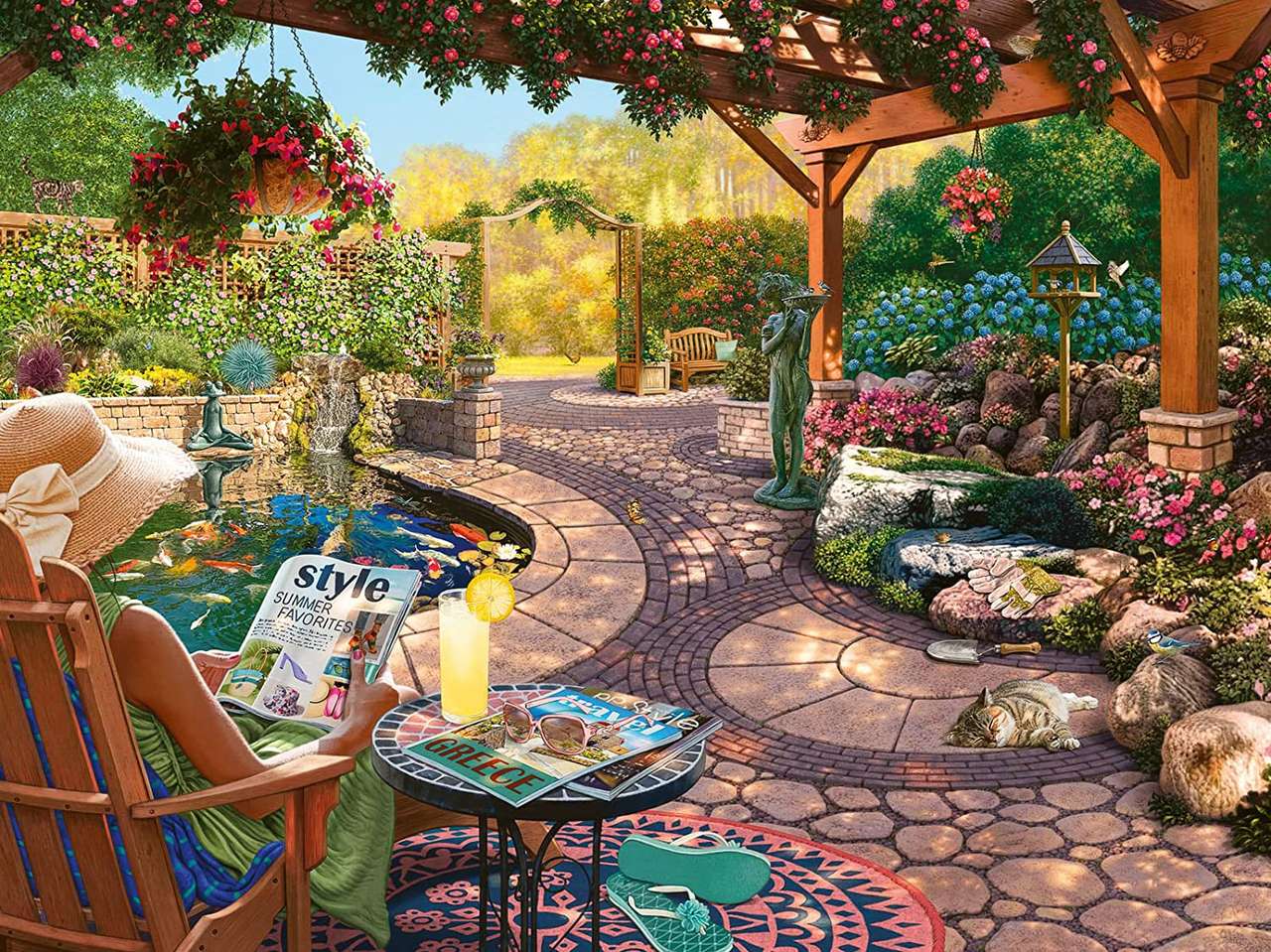 Cudowne miejsce w cudnym ogrodzie piękno zachwyca puzzle online