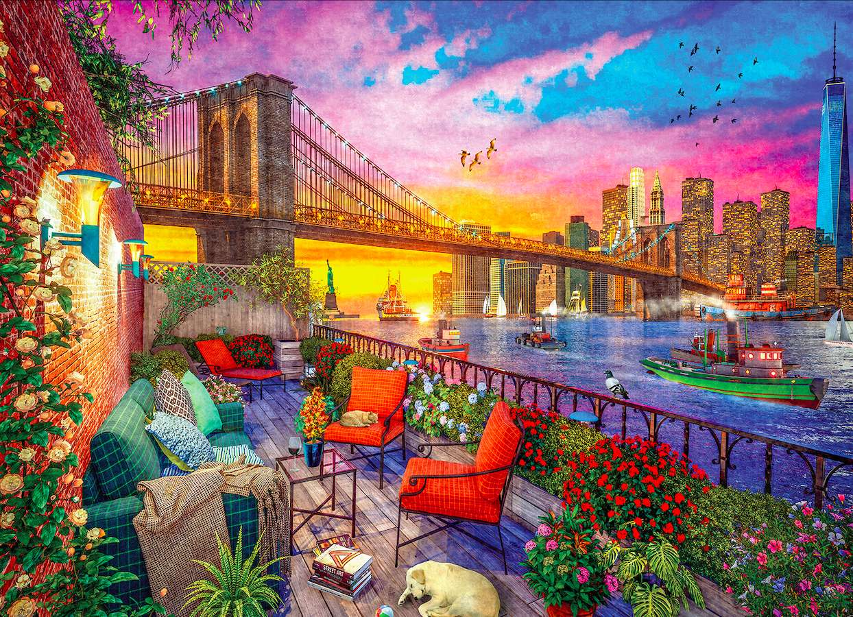 Manhattan-Obłędny widok z romantycznego tarasu puzzle online