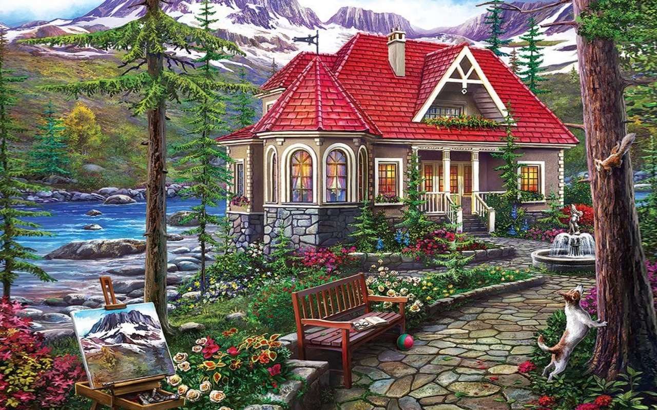 Prze uroczy dom artysty w górach, cudo:) puzzle online