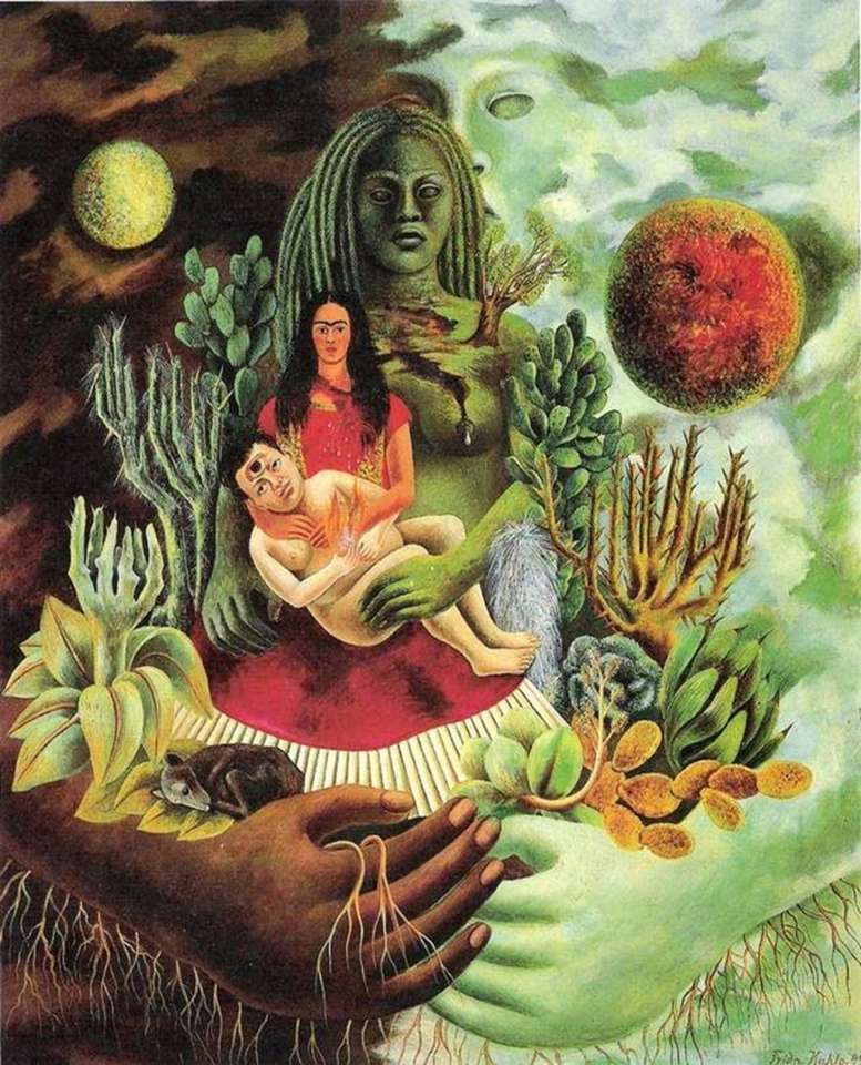 Miłosny uścisk wszechświata - Frida Kahlo puzzle online