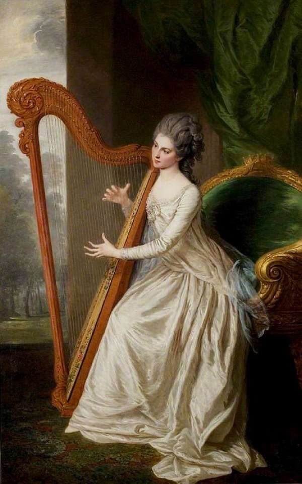 francuska dama z harfą puzzle online