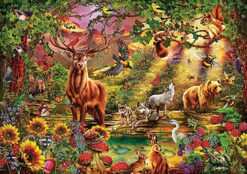 Zwierzęta przy stawie puzzle online