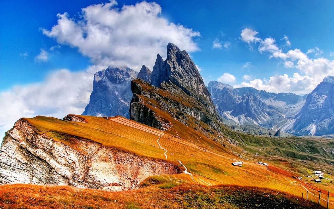 Włochy-Dolomity letnią porą, odlotowy widok puzzle online