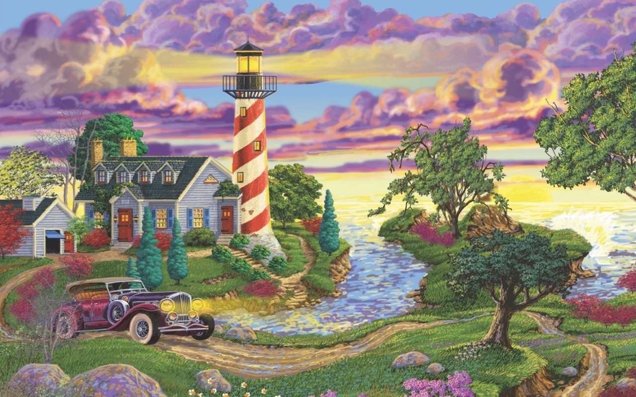 Uroczy domek latarnika, ładnie tam:) puzzle online