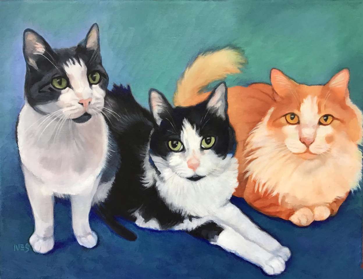 Piękne trio kotów puzzle online