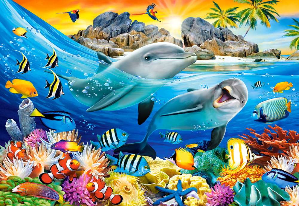 Wesołe radosne delfinki:) puzzle online