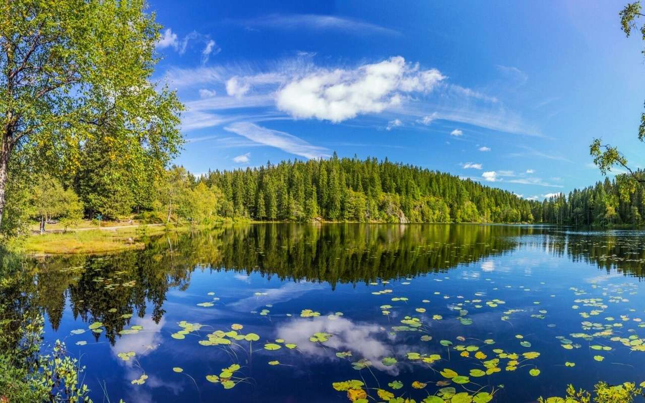 Norwegia-jezioro Skjennungen, co za piękny widok puzzle online