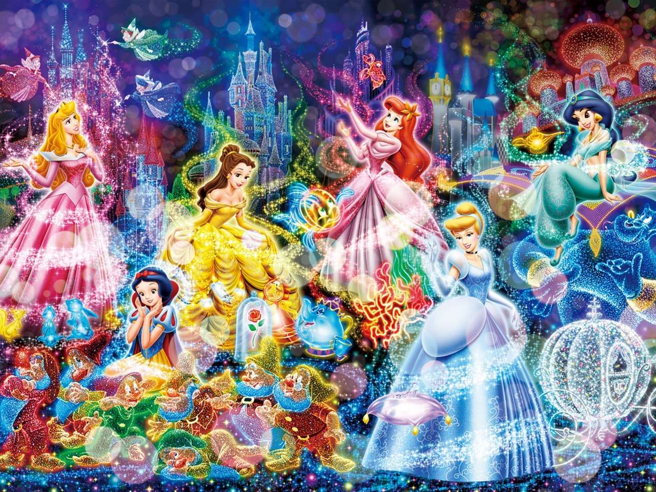 Baśniowe świętowanie Disneya, coś pięknego puzzle online