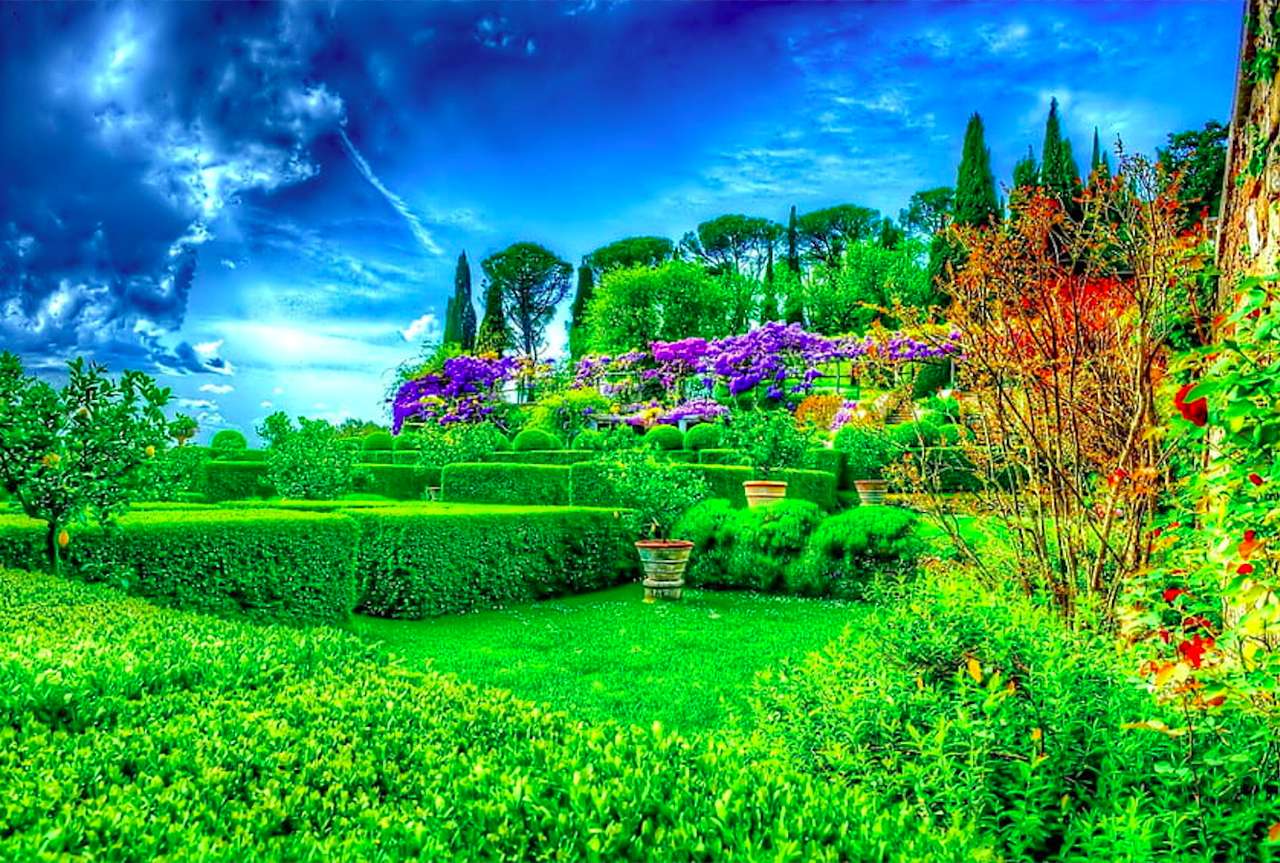 Oszałamiający ogród w zielonej naturze:) puzzle online