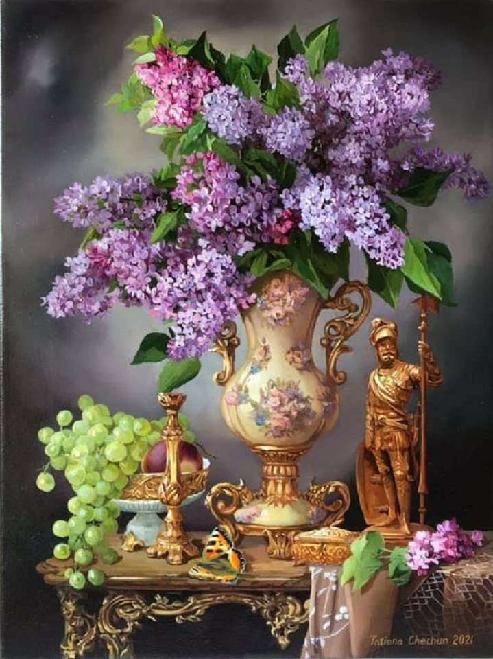 piękny wazon z bzami puzzle online