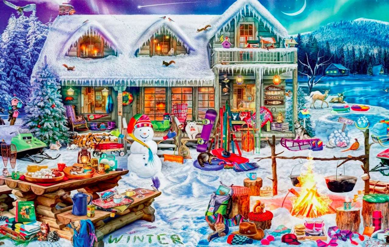 Zimowy piknik, zimowe zabawy-Winterland Fun:) puzzle online