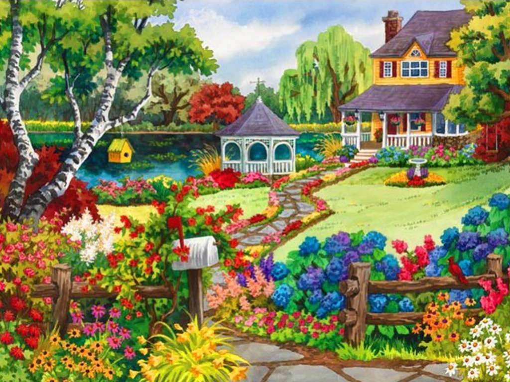 Cudowna wiejska letnia sielanka, pięknie tam jest puzzle online