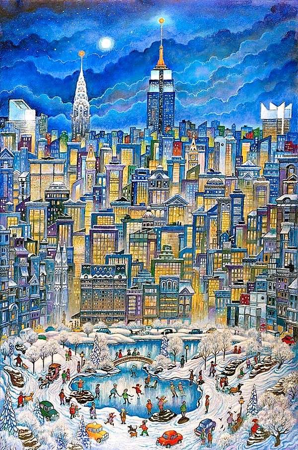 Malowanie zimy na Manhattanie puzzle online