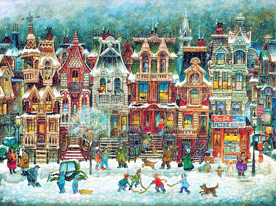 Malowanie zimy w Montrealu w Kanadzie puzzle online
