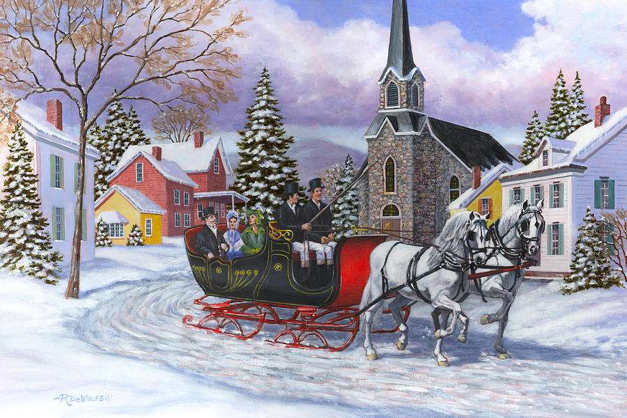 Malowanie zimą na wsi puzzle online